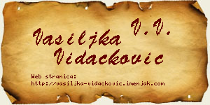 Vasiljka Vidačković vizit kartica